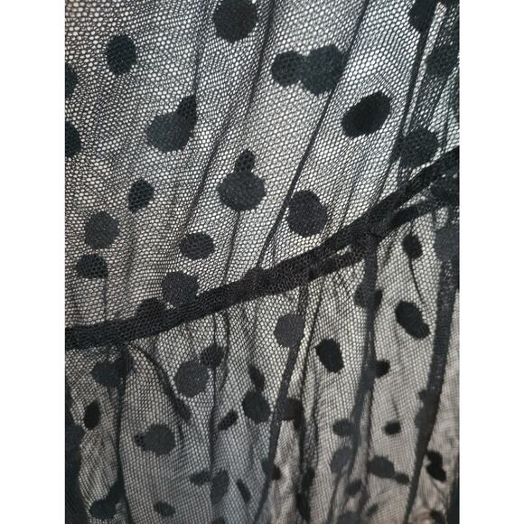 WOMENS 3XL SHEER BLACK POLKA DOT SHORT SWIMSUIT COVER WRAP SKIRT - Picture 8 of 10